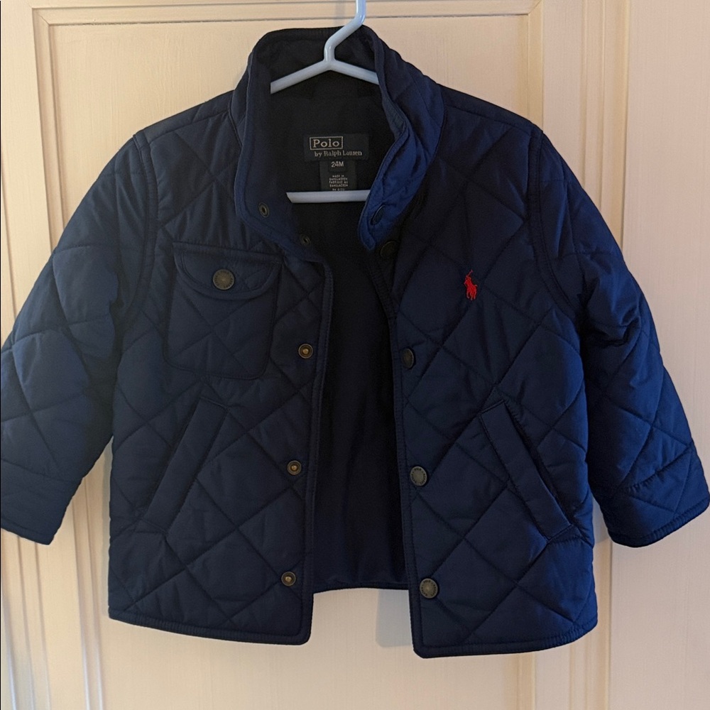 Polo by Ralph Lauren Kids Dark Blue Quilted Puffer Jacket-Navy